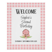 Roze Gingham Barnyard Glossy Welkom Poster Perfect Poster (Voorkant)