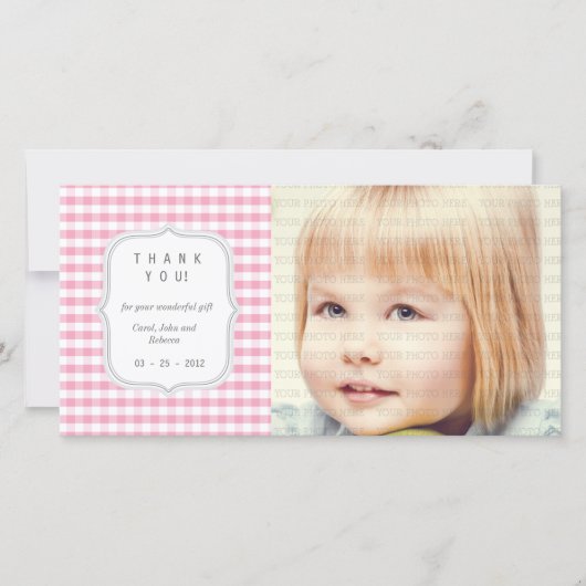 Roze Gingham - Bedankt bij elke gelegenheid (Voorkant)