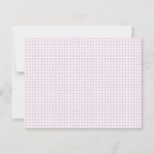 Roze gingham bloemenkwekerij baby briefkaart (Achterkant)