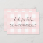 Roze Gingham Books Request Insert Kaart (Voorkant / Achterkant)