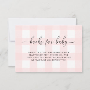 Roze Gingham Books Request Insert Kaart