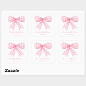 Roze Gingham Bow Ribbon Coquette Label (Vel)