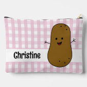 Roze Gingham Bruin Aardappel Custom Etui (Achterkant)