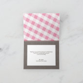 Roze Gingham Canvas Bedankt voor je kaarten (Binnen)
