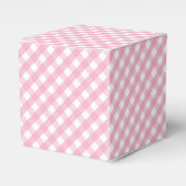 Roze Gingham Check Pattern Bedankdoosjes (Voorkant Zijde)