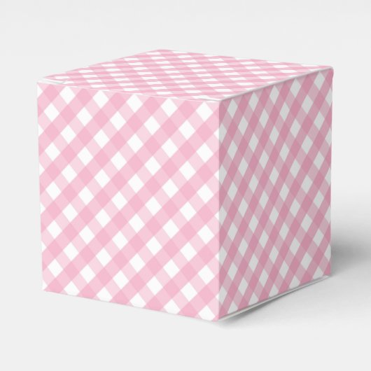 Roze Gingham Check Pattern Bedankdoosjes (Voorkant Zijde)