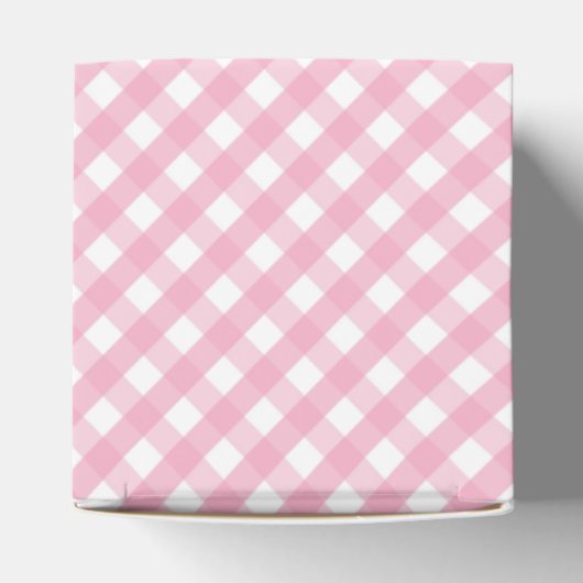 Roze Gingham Check Pattern Bedankdoosjes (Bovenkant)
