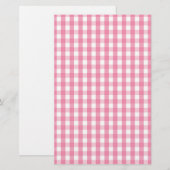 Roze Gingham Check Pattern Briefpapier (Voorkant / Achterkant)