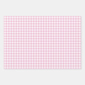 Roze Gingham Check Pattern Inpakpapier Vel (Voorkant 3)