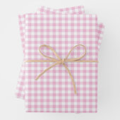 Roze Gingham Check Pattern Inpakpapier Vel (In situ)