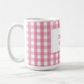 Roze Gingham Check Pattern Koffiemok (Links)