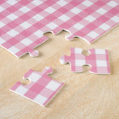 Roze Gingham Check Pattern Legpuzzel (Zijkant)
