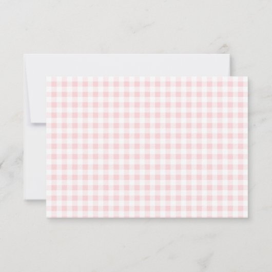 Roze Gingham Check Personal Stationery Note Kaart (Achterkant)