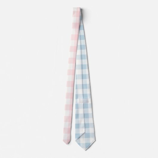 Roze Gingham Check Pset Stropdas (Achterkant)