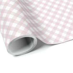 Roze gingham cheques eenvoudige schattige plaid cadeaupapier