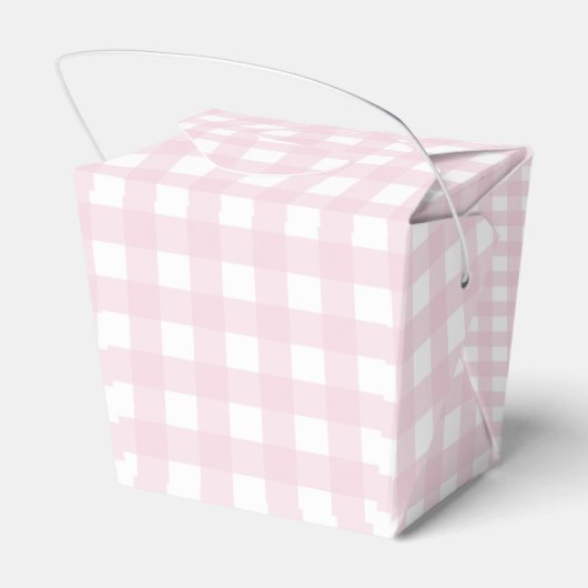 Roze Gingham Dank u picknick Baby shower Bedankdoosjes (Achterkant)