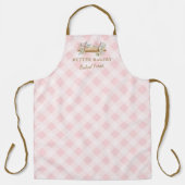 Roze Gingham Deegroller Bakkerij  Schort (Voorkant)