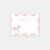 Roze Gingham Dog met Bow Kinder aangepaste lunchbo Post-it® Notes (Voorkant)