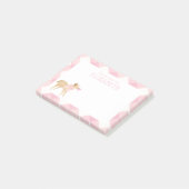 Roze Gingham Dog met Bow Kinder aangepaste lunchbo Post-it® Notes (Schuin)