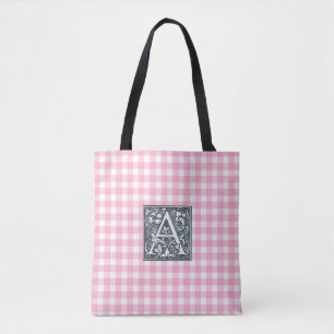 roze gingham - draagtas