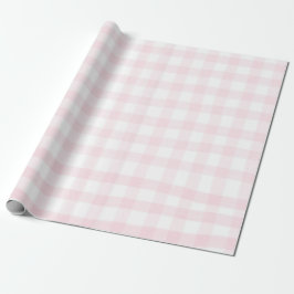 Roze gingham eenvoudige kleine geruite inpakpapier