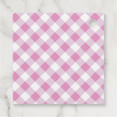 Roze Gingham en Witte Pompoen Dankjewel Bedankjes Labels (Achterkant)