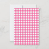 Roze Gingham Flat Card (Voorkant)