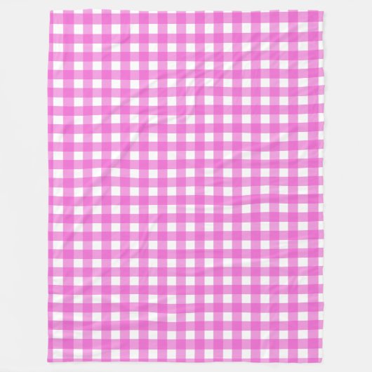 Roze gingham fleece deken (Voorkant)