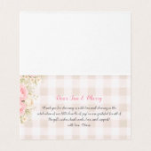 Roze Gingham Gans Babyshower Gevouwen Dankjewelkaa Kaart (Binnenkant ongevouwen)