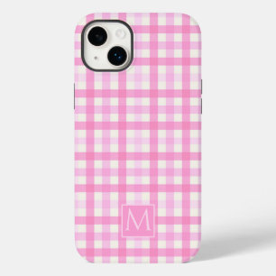 Roze Gingham geruite patroon Case-Mate iPhone 14 Plus Hoesje