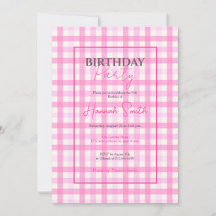 Roze Gingham geruite patroon Kaart