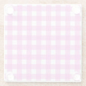 Roze gingham glazen onderzetter (Achterkant)