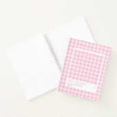 Roze Gingham Groot Transparant Frame Notitieboek (Binnen)