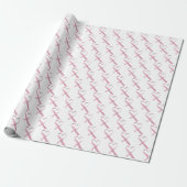 Roze gingham harten wit cadeaupapier (Uitgerold)