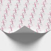 Roze gingham harten wit cadeaupapier (Hoek)