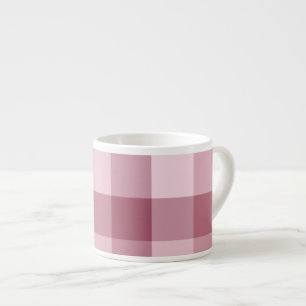 Roze Gingham Karo Tartan Design Espresso Kop