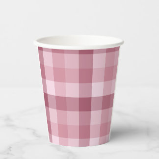 Roze Gingham Karo Tartan Design Papieren Bekers