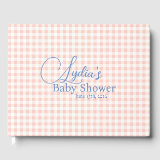 Roze Gingham Karoontjes Peel en Stick Behang Gastenboek
