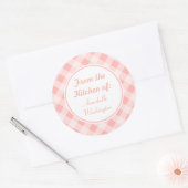 Roze Gingham Keuken Stickers (Envelop)