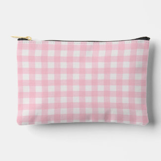 Roze Gingham Kleine Accessoire PouchPrint Naai Zak Etui