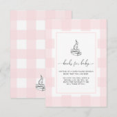 Roze Gingham Konijn Boeken Verzoek Insteekkaart Kaart (Voorkant / Achterkant)