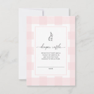 Roze Gingham Konijn Luierspelingslotkaart Kaart