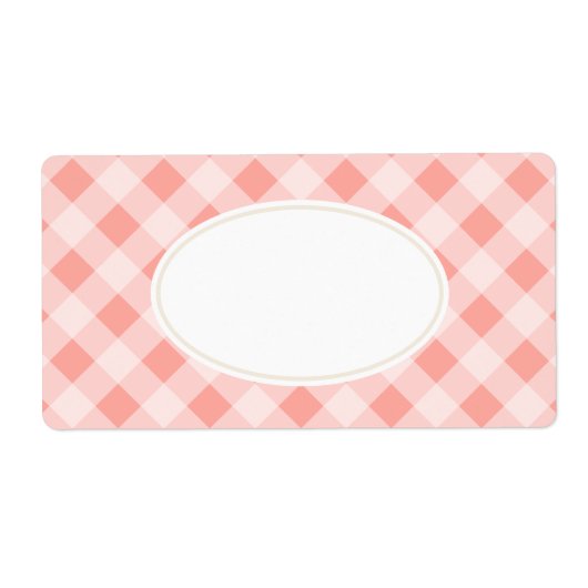 Roze Gingham Labels (Voorkant)