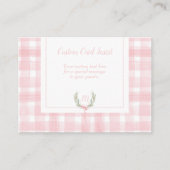 Roze Gingham Laurel Crest Insert Card Informatiekaartje (Voorkant)