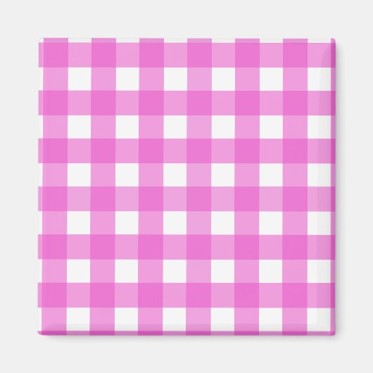Roze gingham magneet (Voorkant)