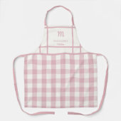  Roze Gingham Monogram Moeder Oma Gift Schort (Voorkant)