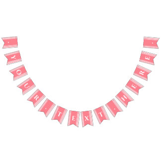 Roze Gingham Monogram Picnic Bunting Banner