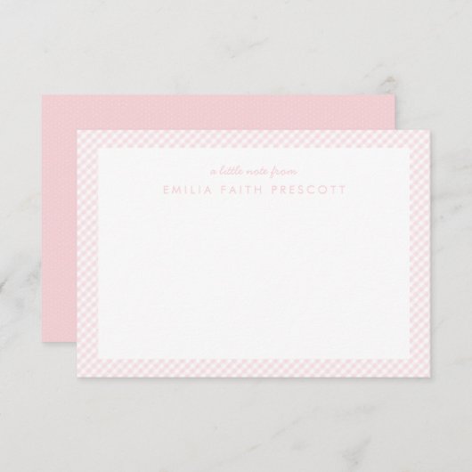 Roze gingham op maat gesneden kind (Voorkant / Achterkant)