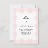 Roze Gingham Paraplu Boeken Verzoek Insteekkaart Kaart (Voorkant)