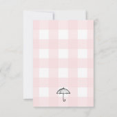 Roze Gingham Paraplu Boeken Verzoek Insteekkaart Kaart (Achterkant)